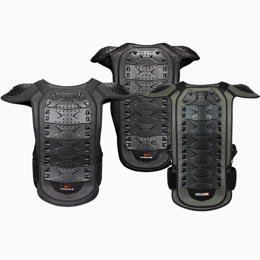 WOSAWE Motorcycle Jacket Adult Chest Back Vest Moto Racing Jacket Motocross Comfortable Inner Fabric Jacket