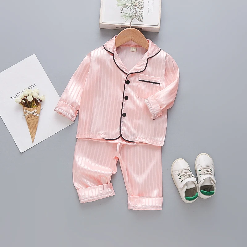 New Spring Autumn Baby Boys Clothes Set Children Pajamas Long Sleeved Shirt Pants 2Pcs/Sets Kids Girls Sleepwear Infant Costume