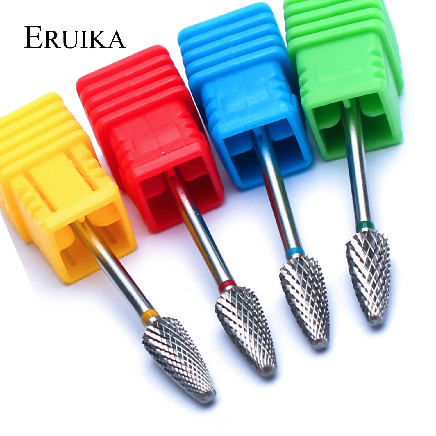 ERUIKA-broca de carburo para uñas, cortador de fresado eléctrico para manicura, rebabas giratorias, herramientas de esmalte de Gel, limas de uñas, accesorios