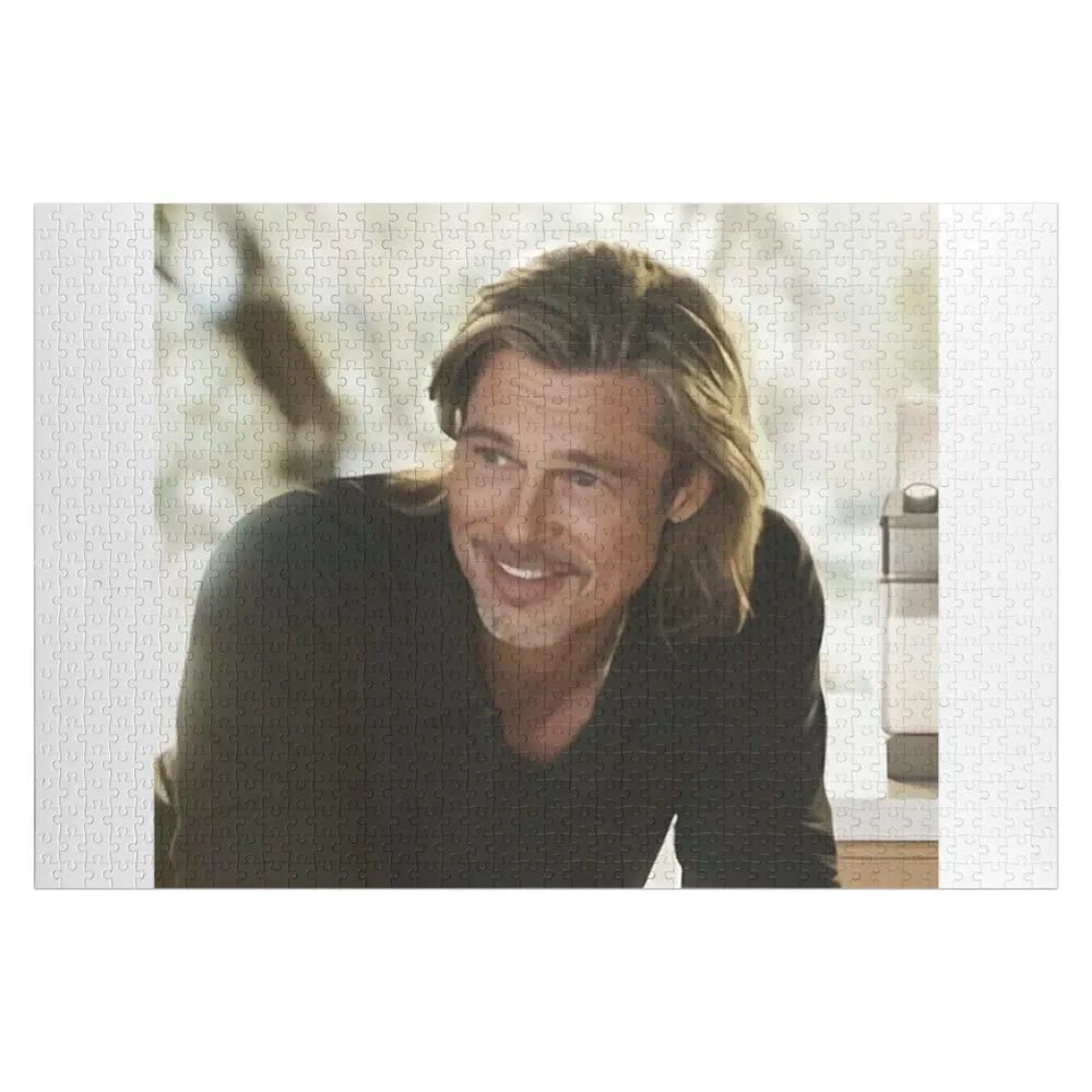 Brad Pitt Sweet Smile Jigsaw Puzzle Baby Wooden Personalised Toys Custom Photo Customized Photo Puzzle