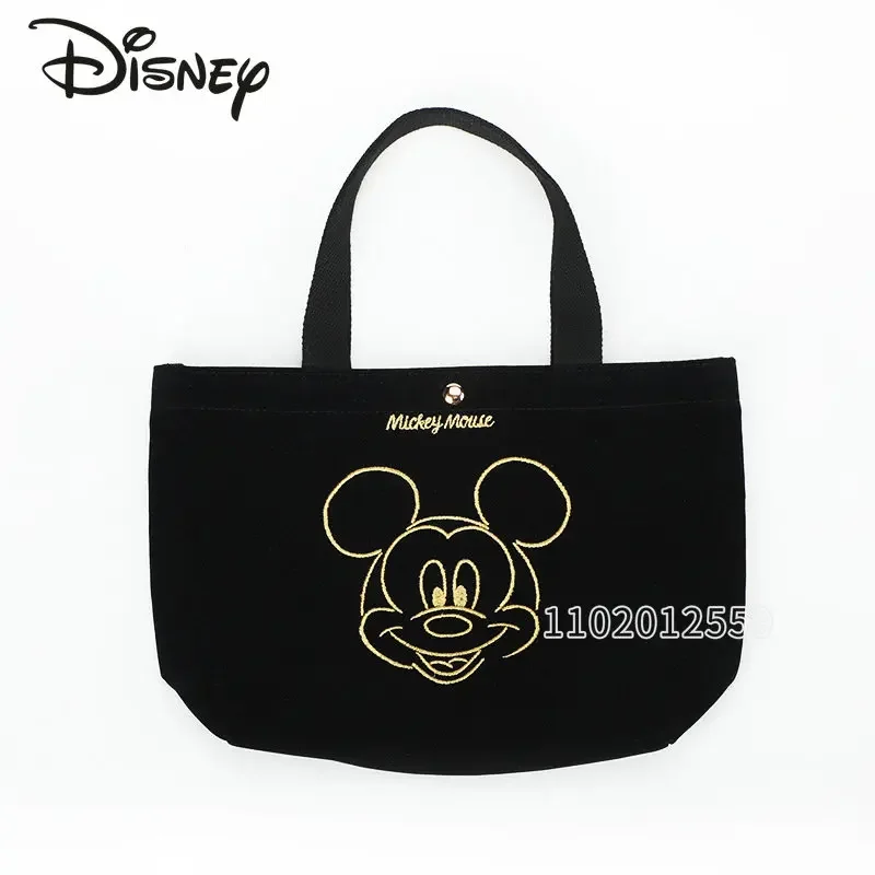 

Disney Mickey Original New Canvas Handbag Luxury Brand Cartoon Cute Women's Handbag Multi-function Storage Bag Lunch Bag