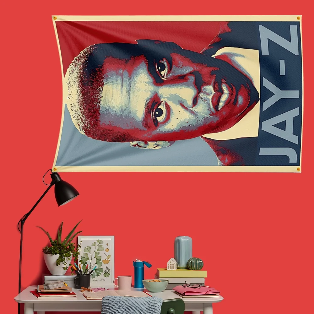 Jay-Z Inspired Rock Music Flag 3x5 FT 90x150cm Polyester Decorative Banner Tapestry For Music Fans