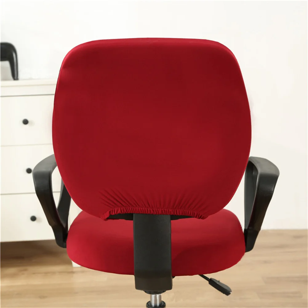 

Office Chair Cover Universal Computer Desk Rotating Chair Seat Back Covers Solid Color Stretchable Chair Slipcovers Protectors