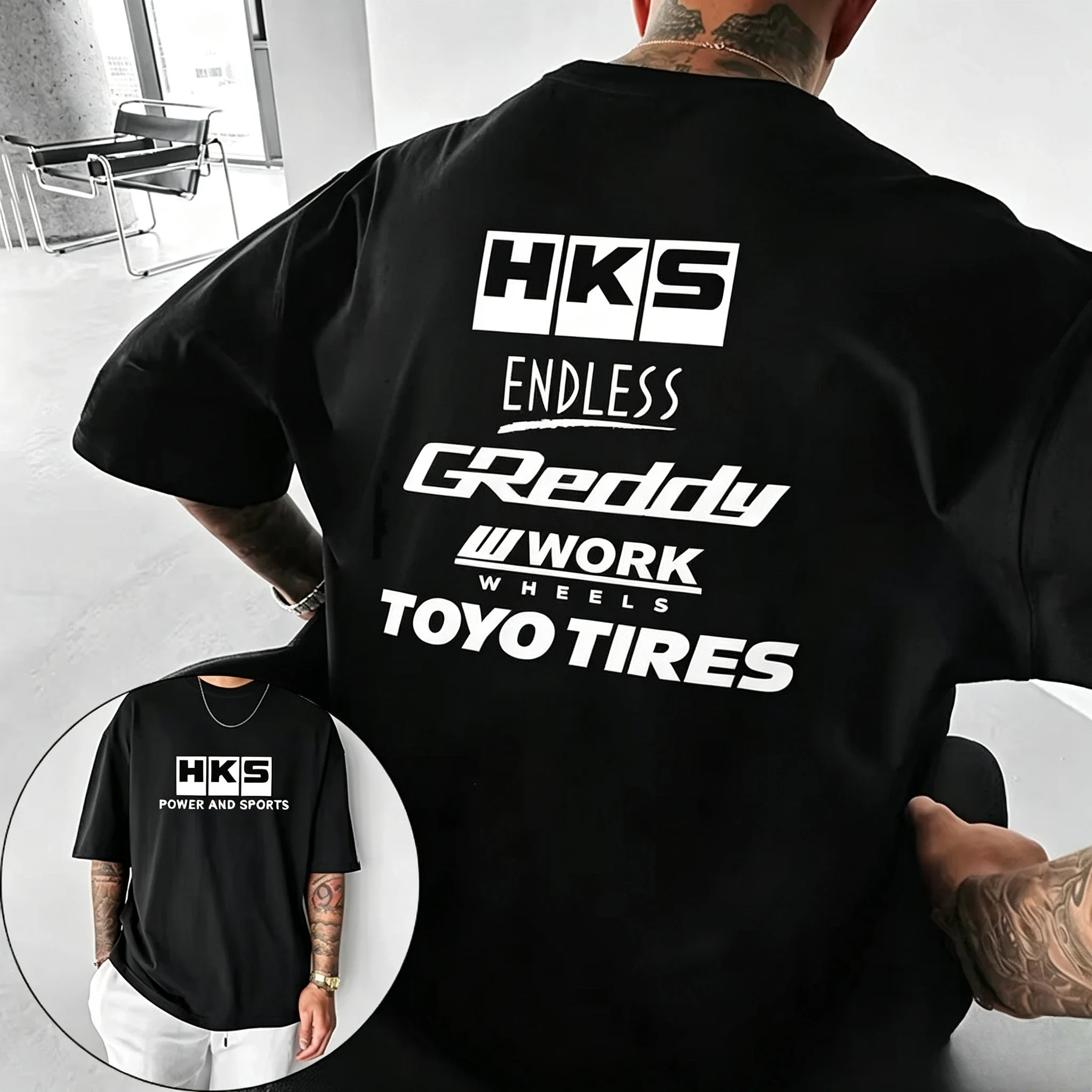 2026 Japan JDM Modified Car HKS ENDLESS Work T-shirt Men's Clothing Woman's Short Sleeve Crewneck Top Men Kids Summer T Shirt
