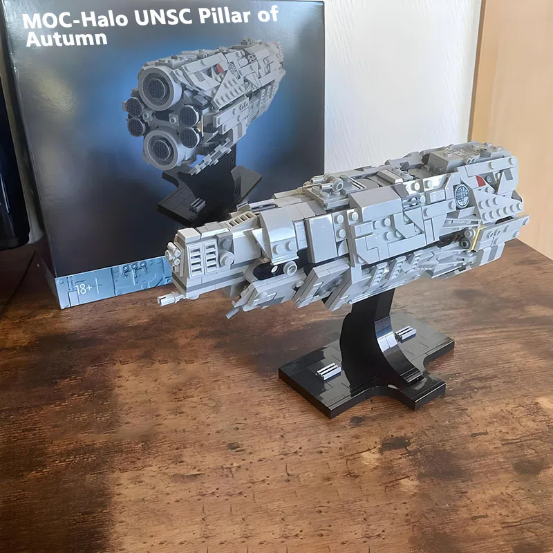 

НОВЫЙ 696 шт. MOC UNSC колонна осени, масштаб миди, космический корабль, строительные блоки, модель звездных битв, звездный корабль, сделай сам, рождественские игрушки, подарки