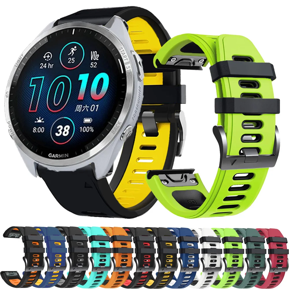 Silicone Tactix 7 Pro Quickfit 26 22mm Two Tone Strap For Garmin Fenix 8 E 47mm  5X 5 6X 6 7X 965 WatchBand Bracelet Instinct2