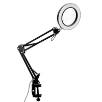 10X Magnifying Glass With Light And Clamp 3 Color Modes 10 Brightness Adjustable Magnifying Desk Lamp For Crafts Reading