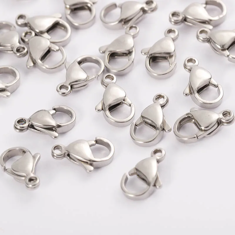 20pcs/lot 9-15mm Stainless Steel Lobster Clasps for Jewelry Making Findings Accessories image 6