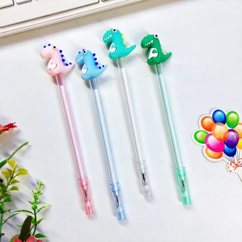 50PCS Creative Cartoon Gel Pens Office Signature Black Core Water Pen 0.5mm Cute Dinosaur Pen Stationery