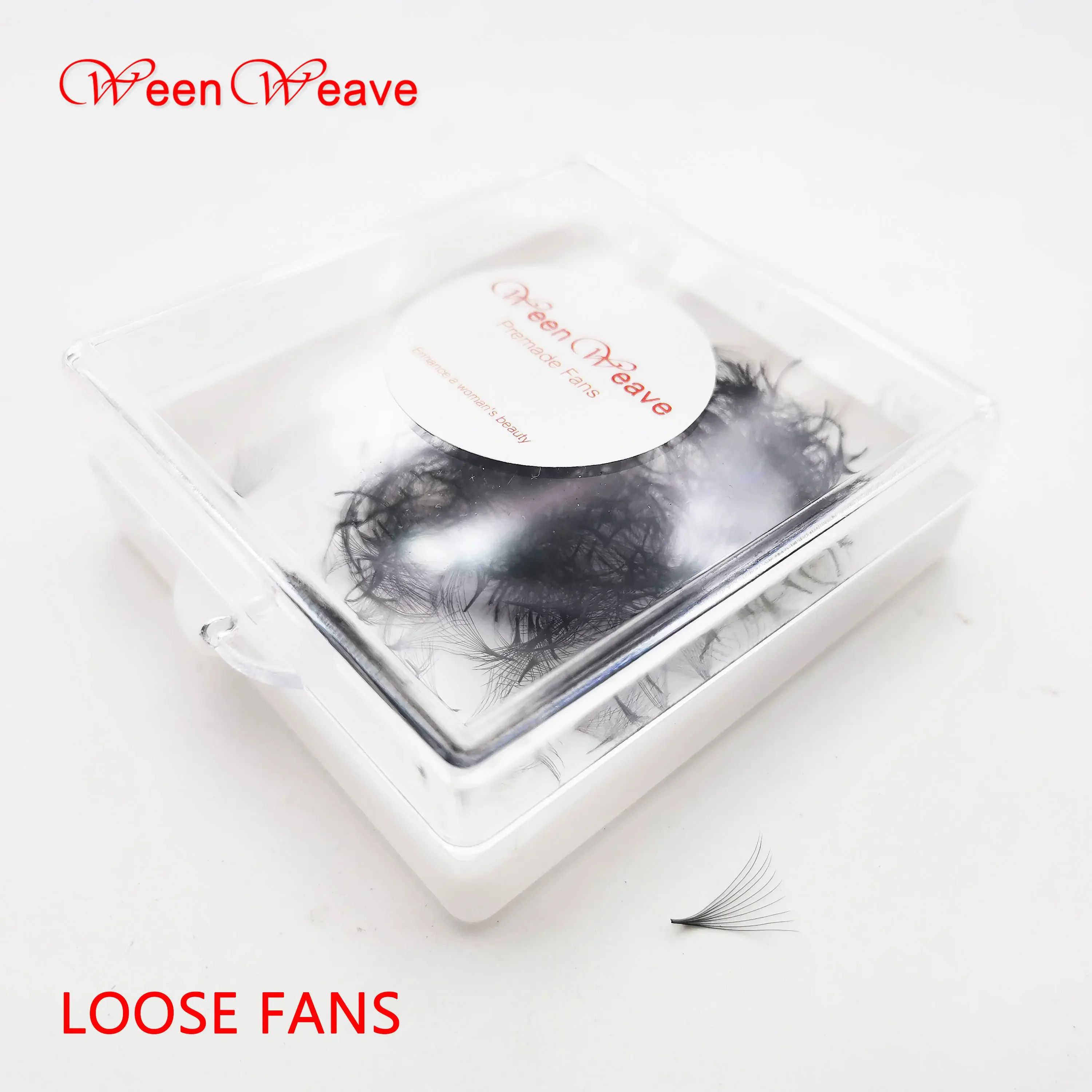 WeenWeave 3D To 20D Loose Fans Pointy Base Volume Lashes Medium Stem Sharp Thin Promade Volume 500 Fans Eyelash Extension