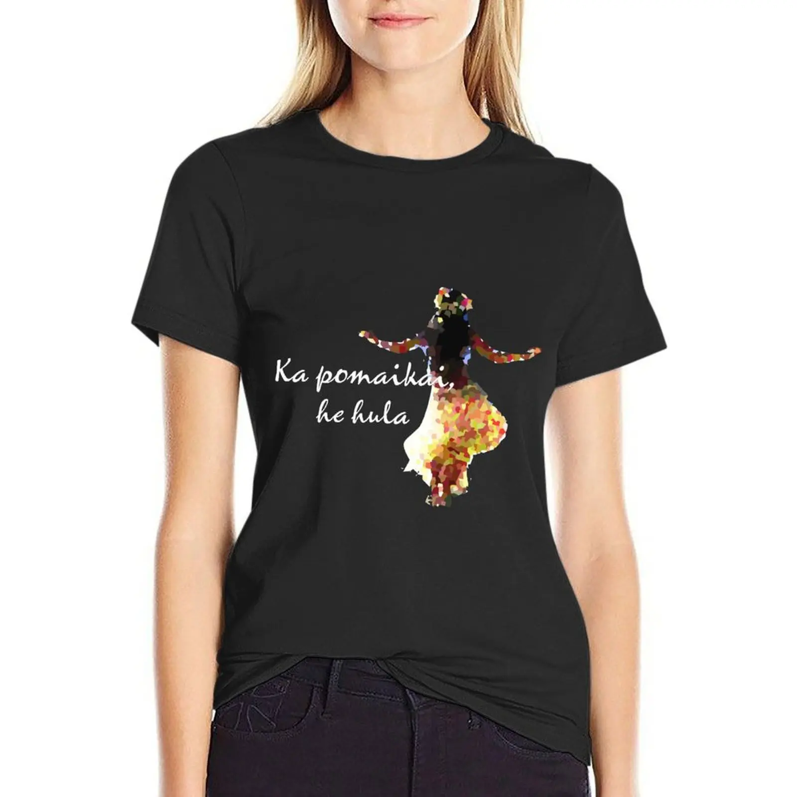 Hula Dancer, Hawaiian Language, Happiness is Hula T-Shirt Aesthetic clothing funny T-shirts for Women