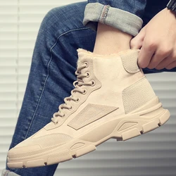 Men New High Quality Black Work Wear Boots Outdoor Anti Slip Comfort Casual Shoes Warm Fashion Ankle Boots Men's Winter Shoes