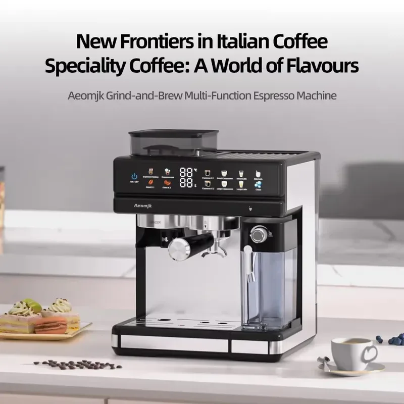 STLF European standard Italian semi-automatic electric 1350W coffee machine with temperature control grinding and extraction