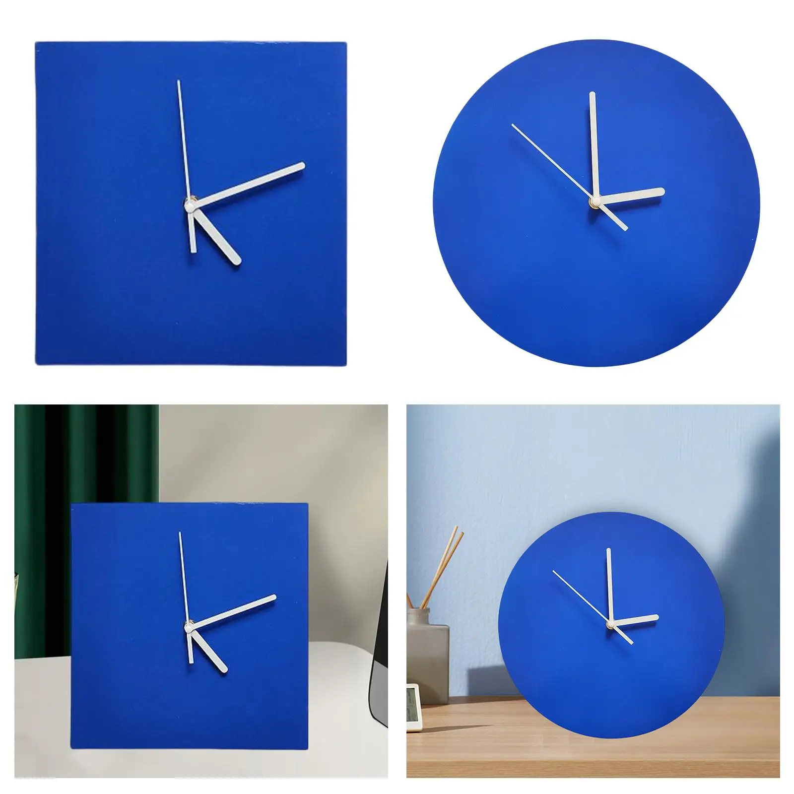 Nordic Wall Clock Blue Clock Silent Battery Operated for Dining Room Bedroom