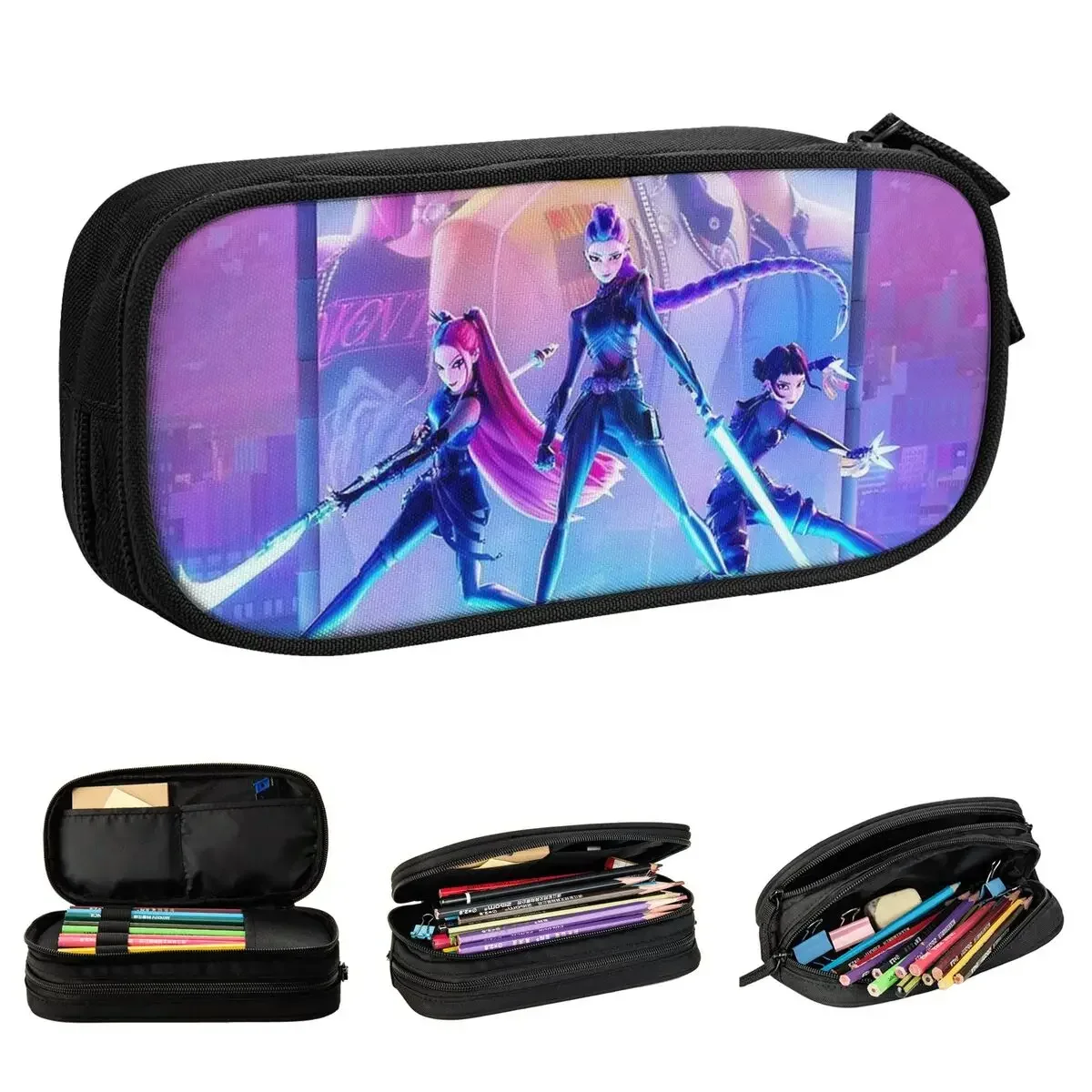 

Huntrix Pencil Case Kpop Demon Hunters Pen Box Bags for Student Large Storage School Supplies Gifts Pencil Box