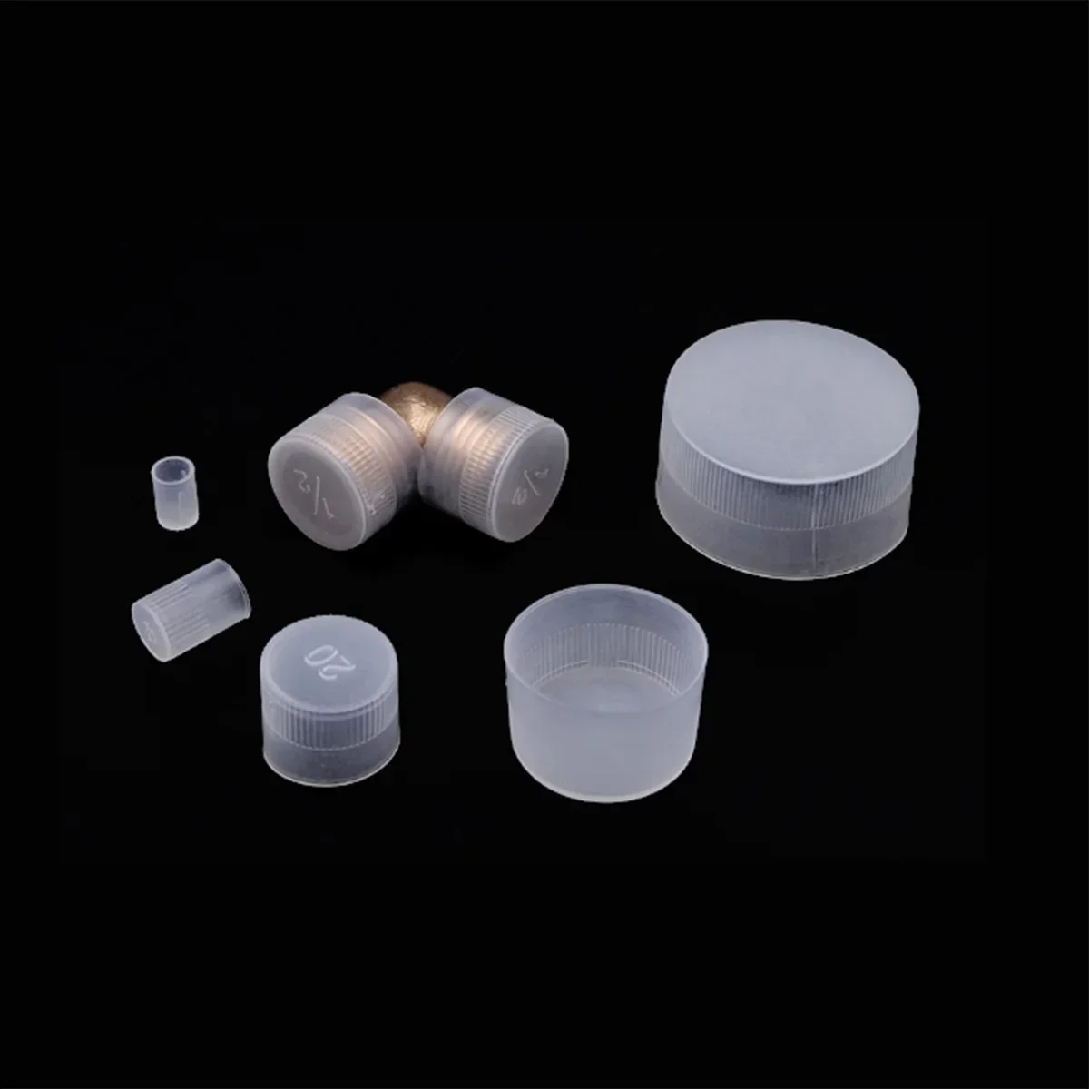 White Circular Transparent  PE PlasticThread Protective Sleeve Steel Pipe Sealing Dust-Proof Plug