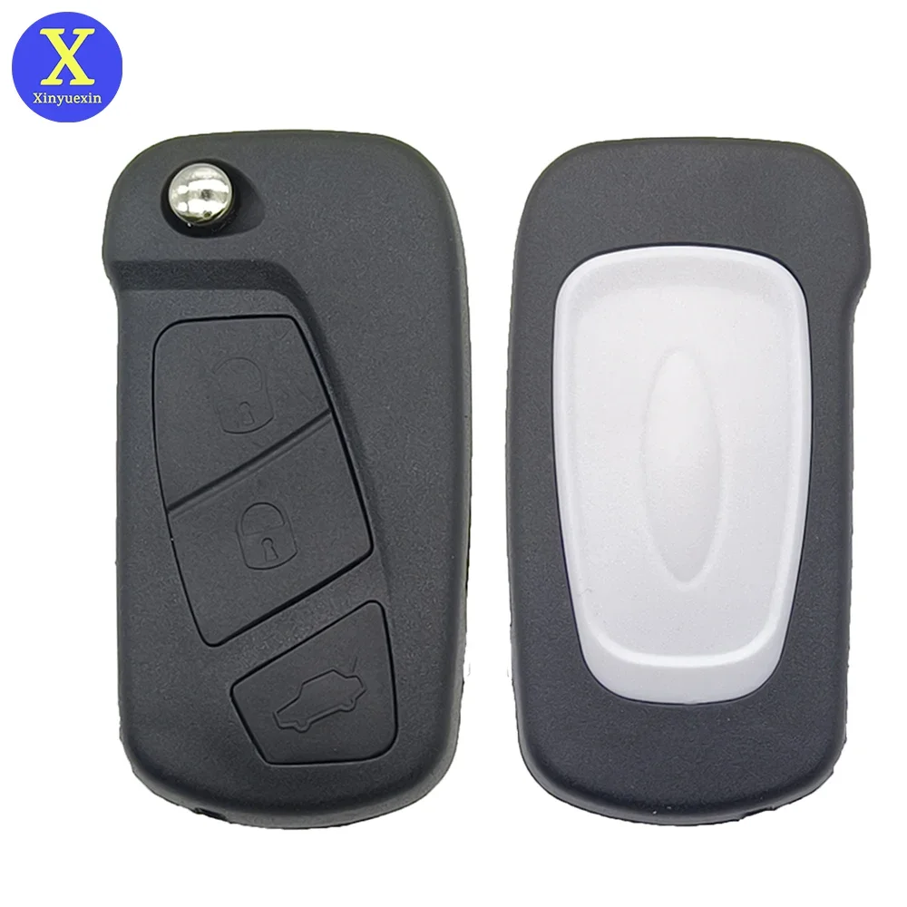 Xinyuexin Folding Key Case Shell Fob for Ford KA MK2 2008-2016 3 Button Remote Flip Car Key Cover Repair Replacement Accessories