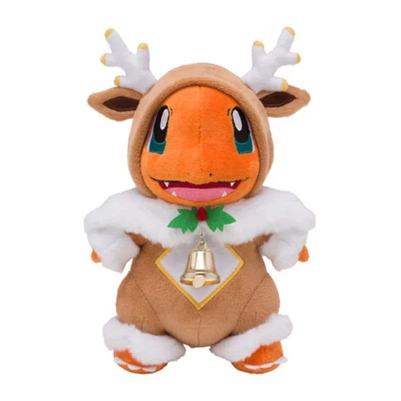 25CM Pokemon Christmas Charmander Pluszowe zabawki Poduszka Kawaii Anime Charmander Pluszowa lalka Wystrój domu Prezent urodzinowy dla dziewczynek Chłopcy