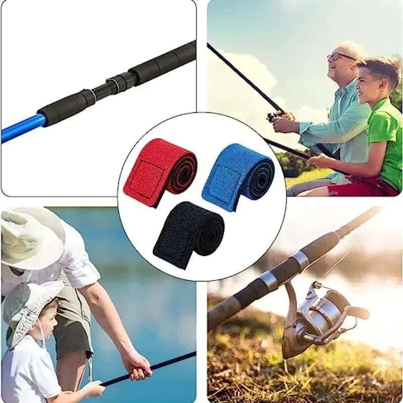 Fishing Rod Tie Holder Strap Belt Tackle Elastic Wrap Fishing Band Pole Holder Fastener Ties Outdoor Fish Tool Accessories