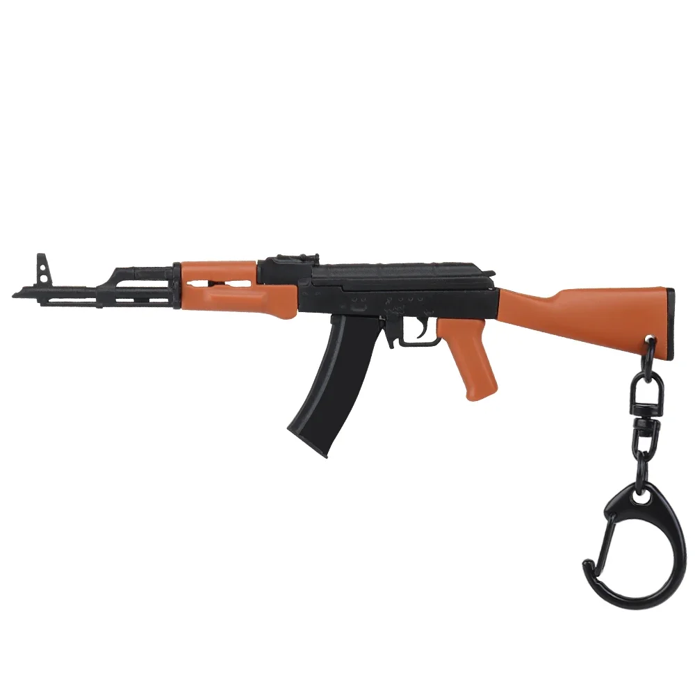 AK47 1:9 Keychain Plastic Mini Pistol Gun Shape Weapon Plastic Key Ring Gift Decorations with Dummy Bolt and Magazine