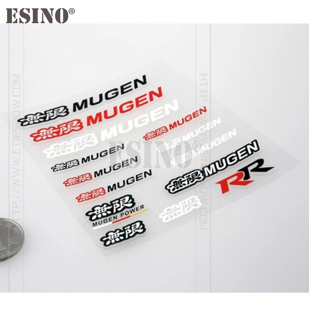 مجموعة ملصقات زخرفية من الفينيل لاصقة من مادة PVC ثلاثية الأبعاد لـ Mugen Power Mugen R