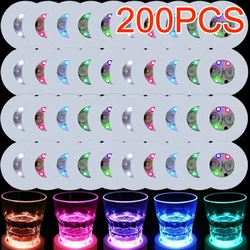 200PCS LED Coaster Lights Colorful Glowing Wine Bottle Stickers Bar Wedding Party Lighting Glowing Wine Bottle Stickers