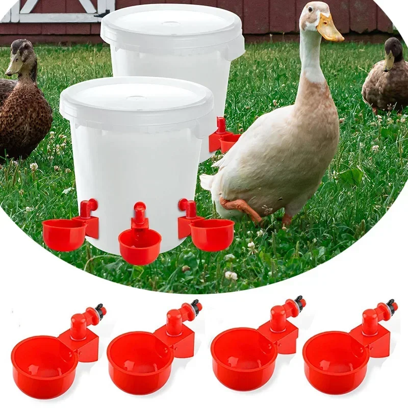 Plastic Chicken Duck Drinking Cup, Automatic Drinker, Poultry Farm Water Drinking Cups, Water Feeder for Goose Quail