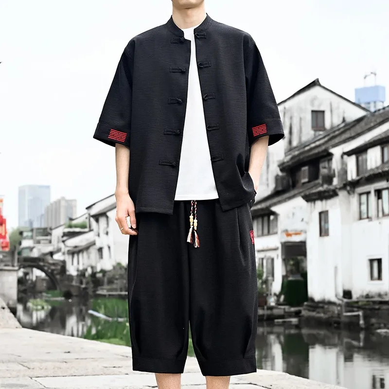 ensemble-decontracte-2-pieces-pour-homme-style-chinois-tang-chemise-a-manches-courtes-et-pantalon-court-coupe-ample-kung-fu-tai-chi-grandes-tailles-jusqu'a-5xl