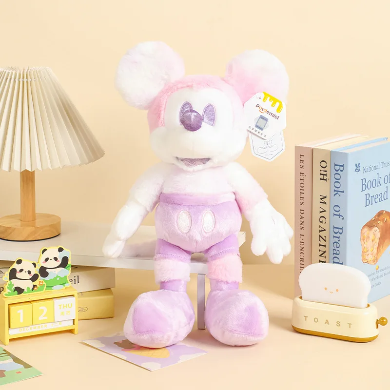 Juguetes de peluche Kawaii de Disney Mickey Mouse de 37cm, regalos navideños para niños y niñas, muñecos de peluche encantadores, muñecos de peluche de Mickey