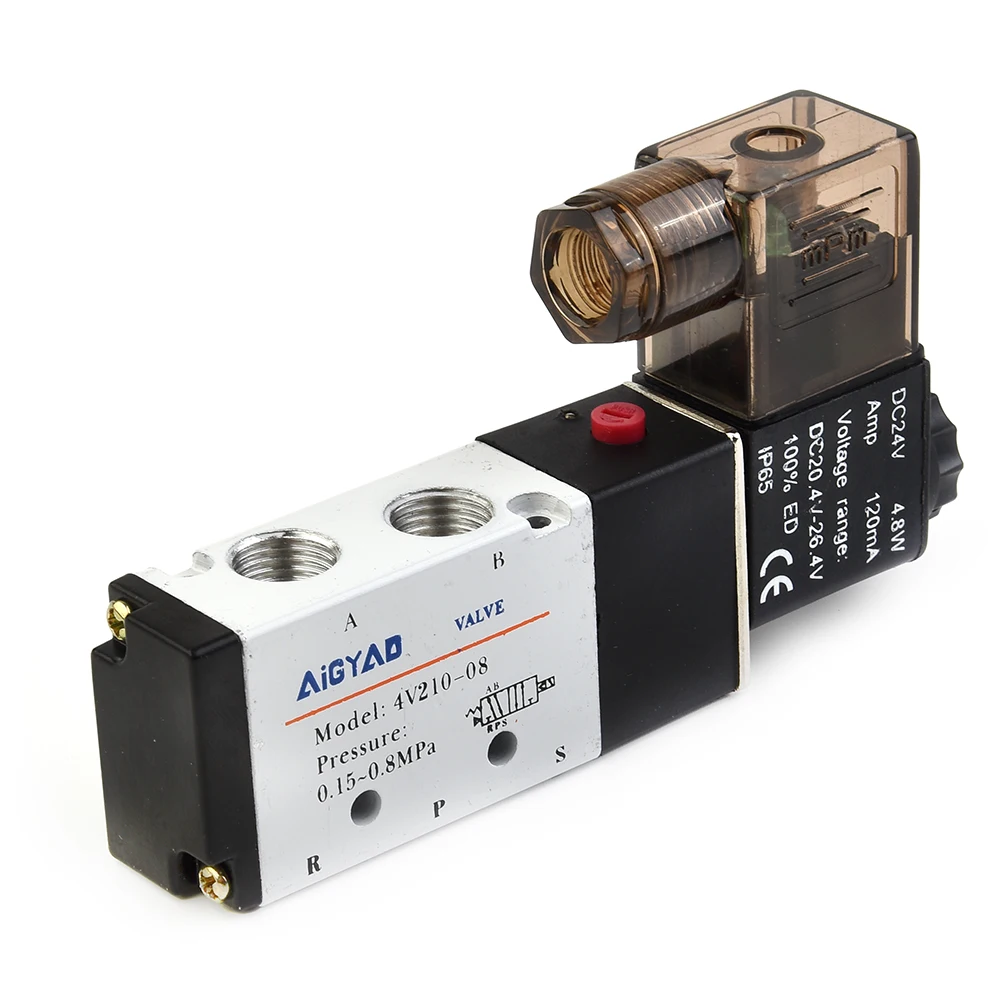 Part Solenoid Valve 5 Port BSPT Thread Business 29mA Control Mufflers Industrial Male Connectors New Practical