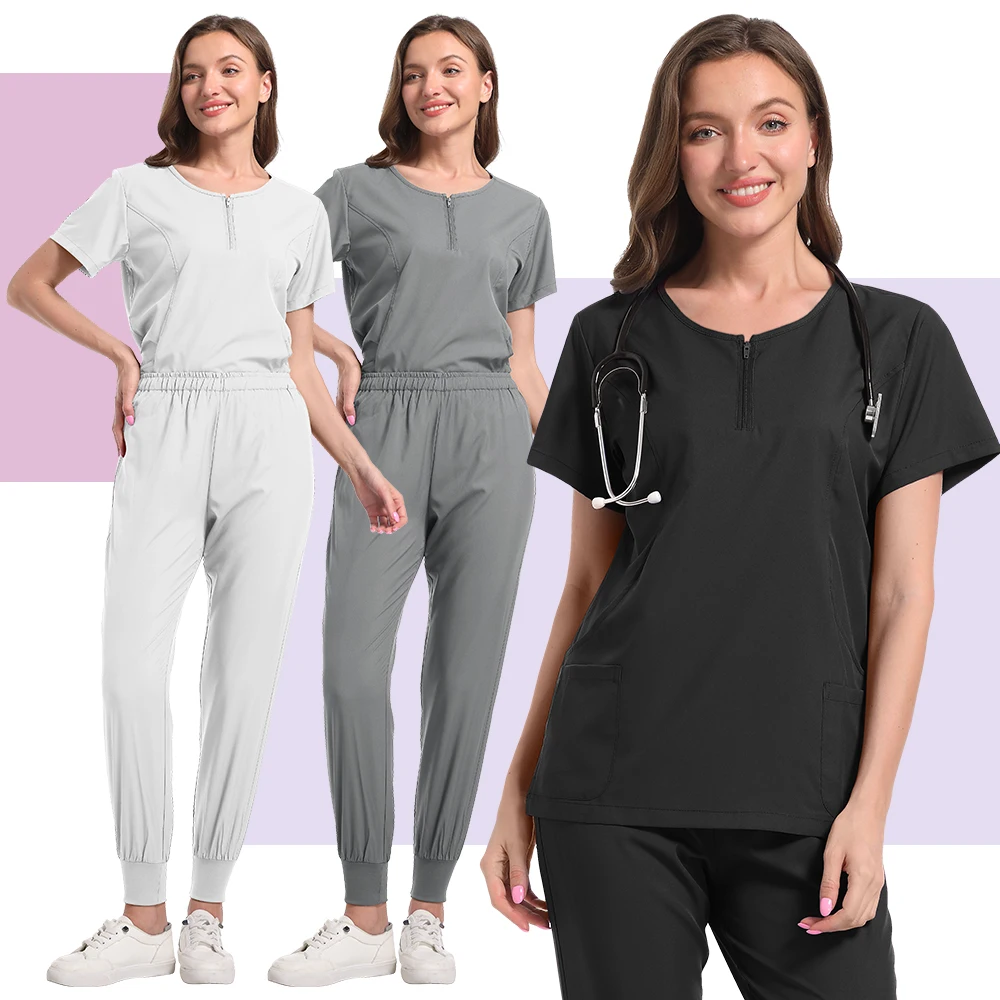 Unisex manga curta enfermeira uniforme, Medical Scrubs conjuntos, Multicolor, Hospital, Doutor, Workwear, Oral, Dental, Cirurgia