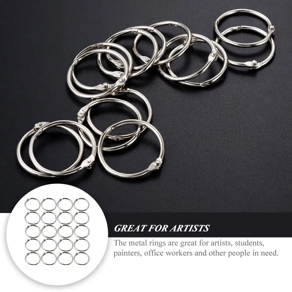 50 Pcs Leaf Book Binder Rings for Artists Students Large Keyrings For Keys Key Ring Office Workers Large Key Rings