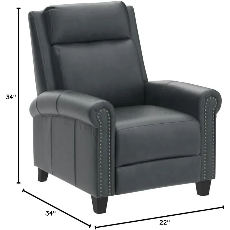 Leather Recliner Chair, Classic and Traditional Push Back Recliner Chair with Comfortable Arms and Back for Living