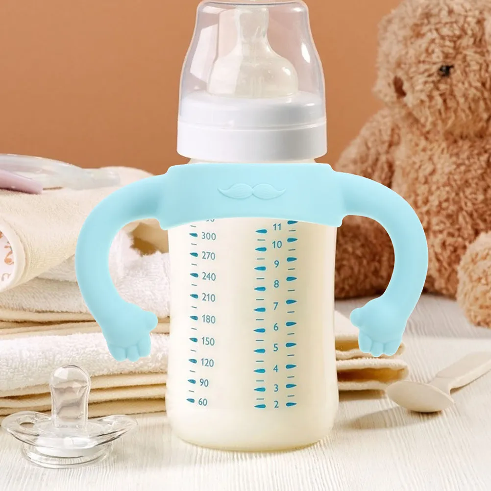 

2Pcs Silicone Baby Bottle Handle Ergonomic Design for Self Feeding Strong Flexible Use with All Bottles Baby Nursing Handle