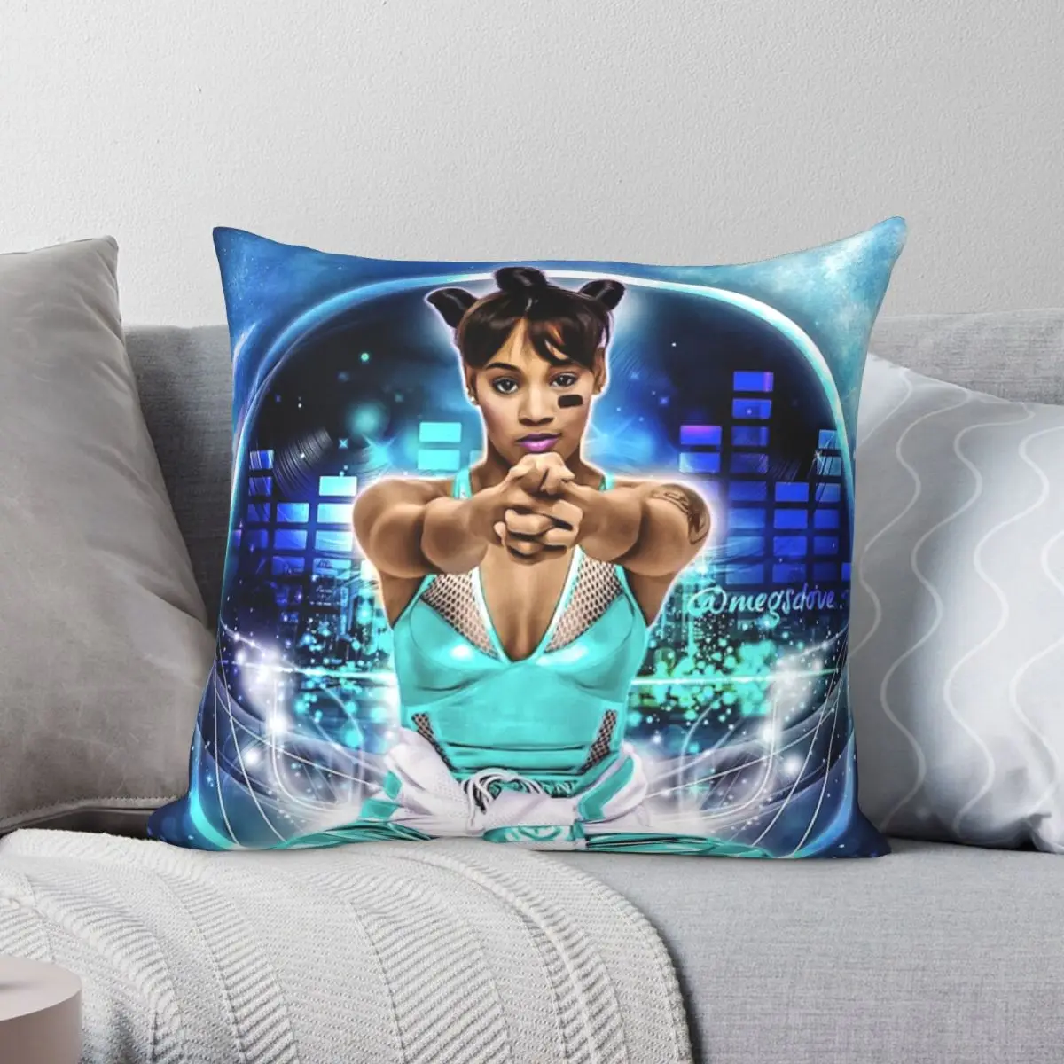 Lisa Lefteye Lopes Pointing Square Pillowcase Polyester Linen Velvet Pattern Zip Decor Bed Cushion Cover 45x45