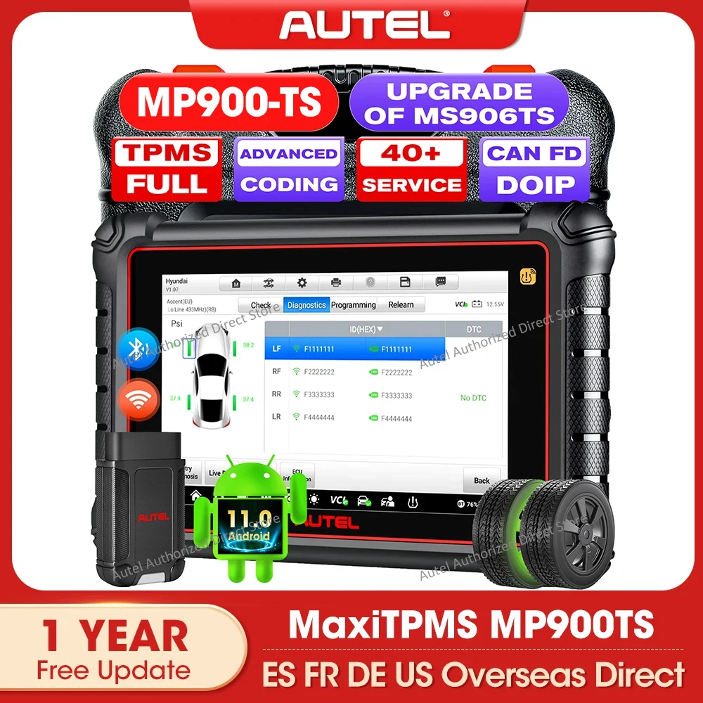 

Autel MaxiPRO MP900TS TPMS Автомобильные диагностические инструменты MP900-TS Автомобильный сканер OBD2 CANFD и DOIP Кодирование ЭБУ Модернизированное MS906TS MP900