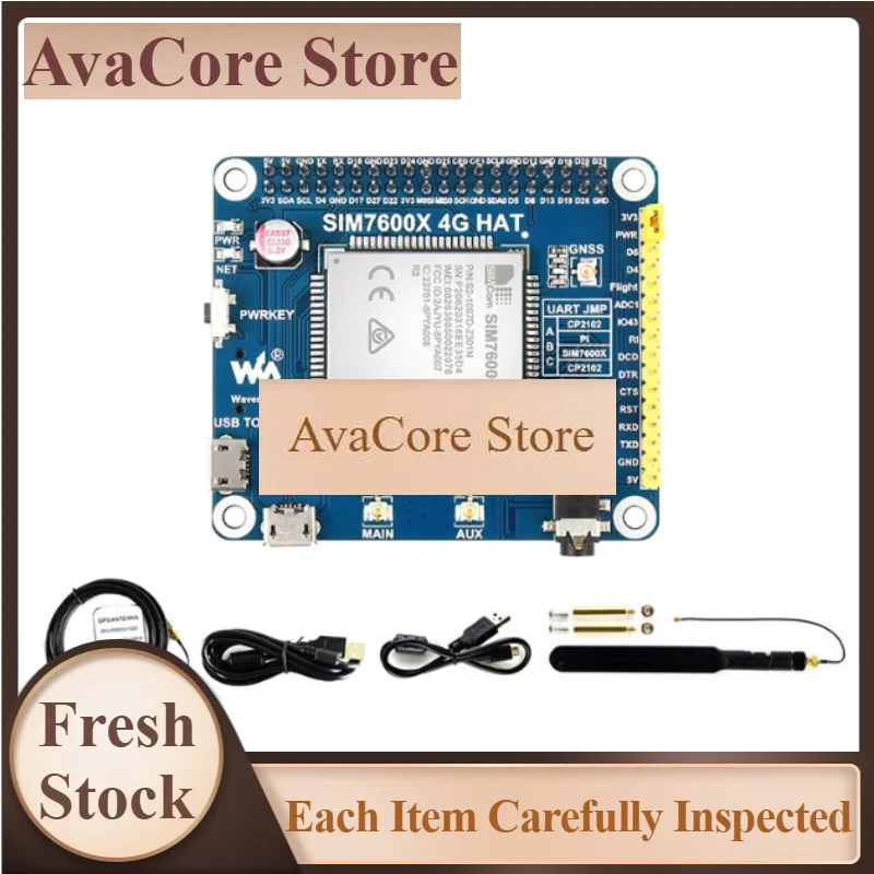 AvaCoreSIM7600G-H/CE 4G Expansion Board-GNSS Positioning Supports LTE Cat-1/3G/2G Compatible With Raspberry Pi/Jetson Nano For G
