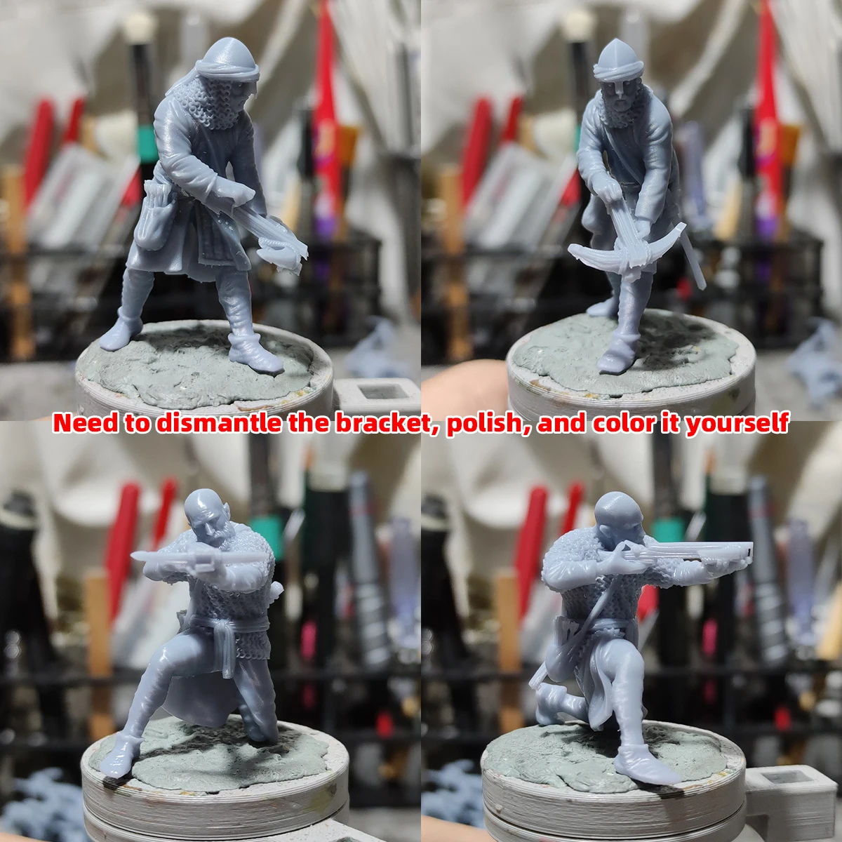 1/35 1/48 1/72 Maßstab Modellbausatz 3D Harz Miniatur-Soldatenfiguren Spanische Armbrustkrieger des 11. Jahrhunderts Kreuzritterfiguren Diorama – Detail 3