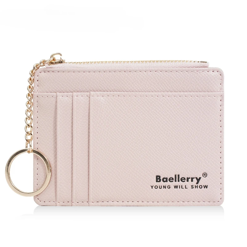 새로운 여성의 작은 카드 가방 얇은 멀티 슬롯 카드 커버 문서 가방 고품질 학생 지퍼 지갑