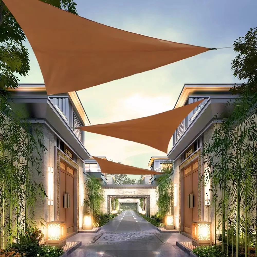 Triangular Canopy Outdoor Courtyard Sunscreen Sail 3m Silver-Coated Awning
