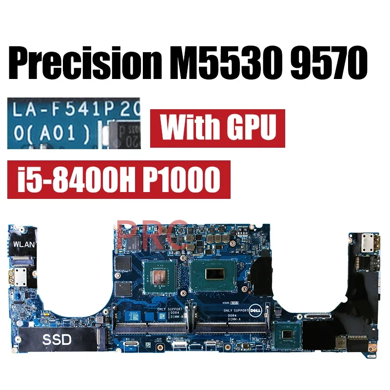For DellPrecision M5530 9570 Laptop Motherboard LA-F541P 0YYW9X