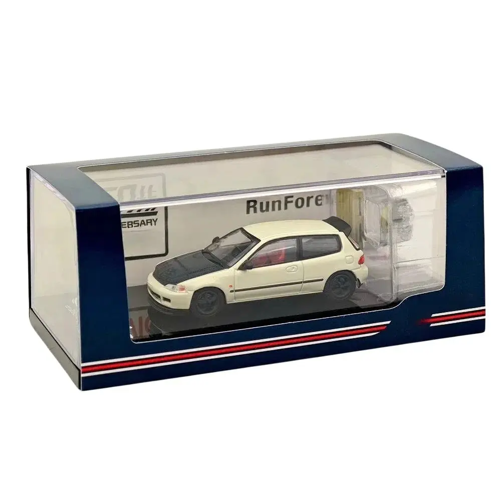 Hobby HJ64 1/64 para (EG6) versión personalizada estilo JDM con modelo de pantalla de motor blanco HJ642017AW colección de coches de juguete fundido a presión