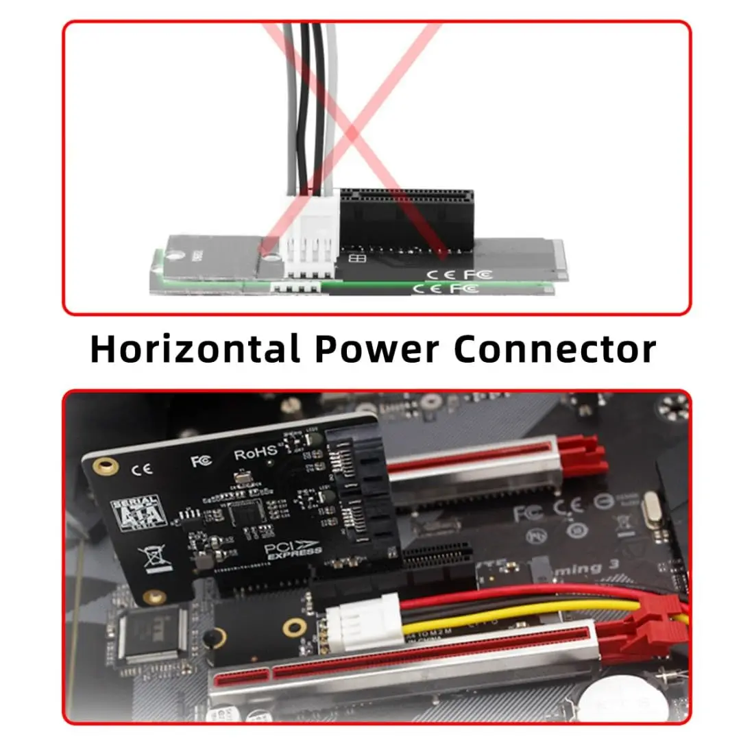 NGFF M.2 M-Key NVMe Extender to PCI-E 4.0 X16 X8 X4 X1 Adapter Graphics Card Riser 12V/5V SATA Power Cord PCI-Express for M2 etc