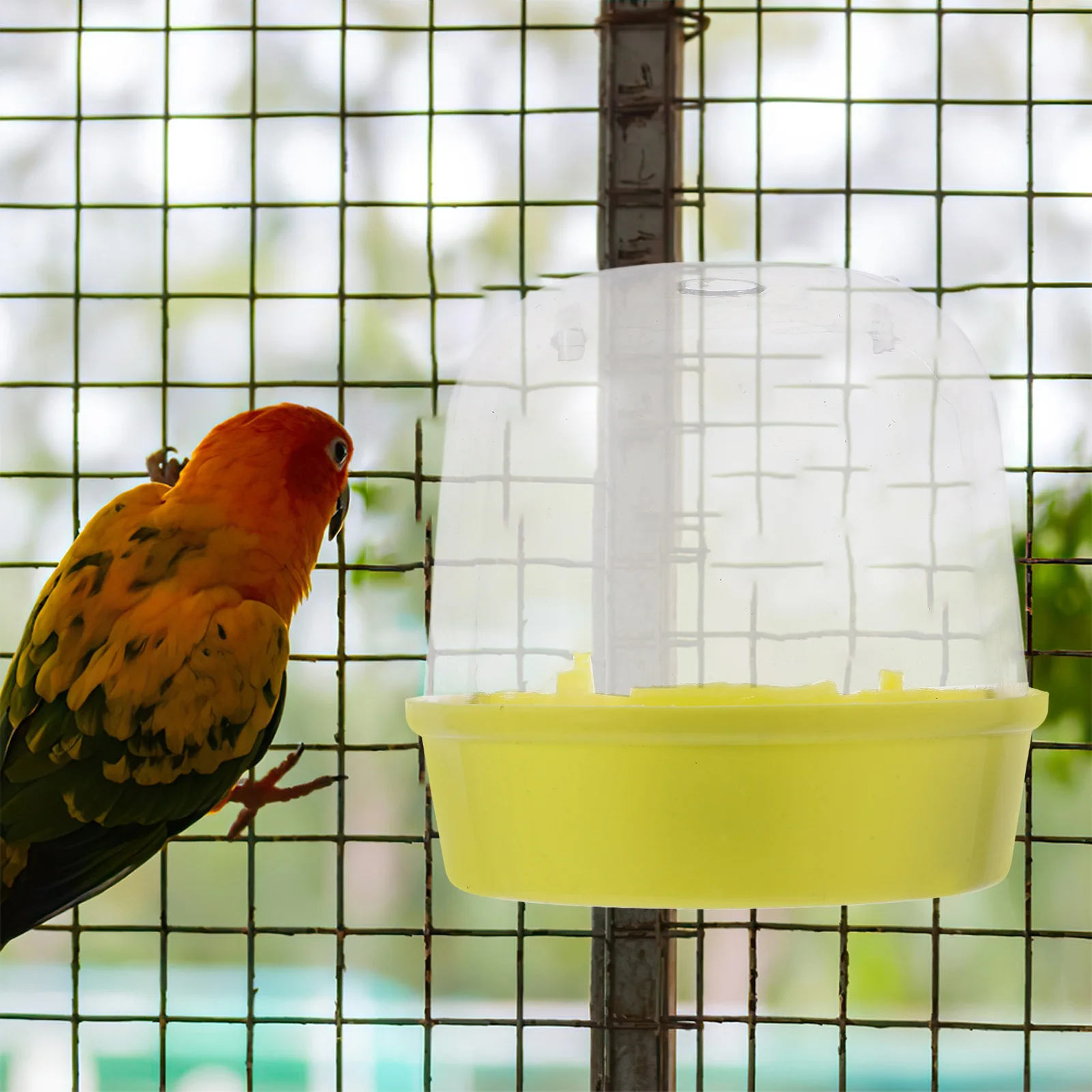 حوض الببغاء دائم Abs Splashproof لقفص سهلة التنظيف انفصال أسفل مستلزمات الحيوانات الأليفة الببغاء قفص الطيور حوض استحمام معلق الطيور
