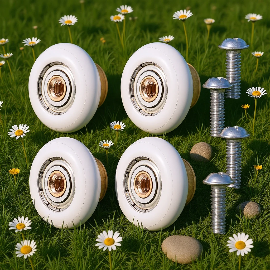 

4Pcs Sliding Shower Door Rollers Precision Processed Spacesaving Practical Design Shower Door Hardware Roller Wheels