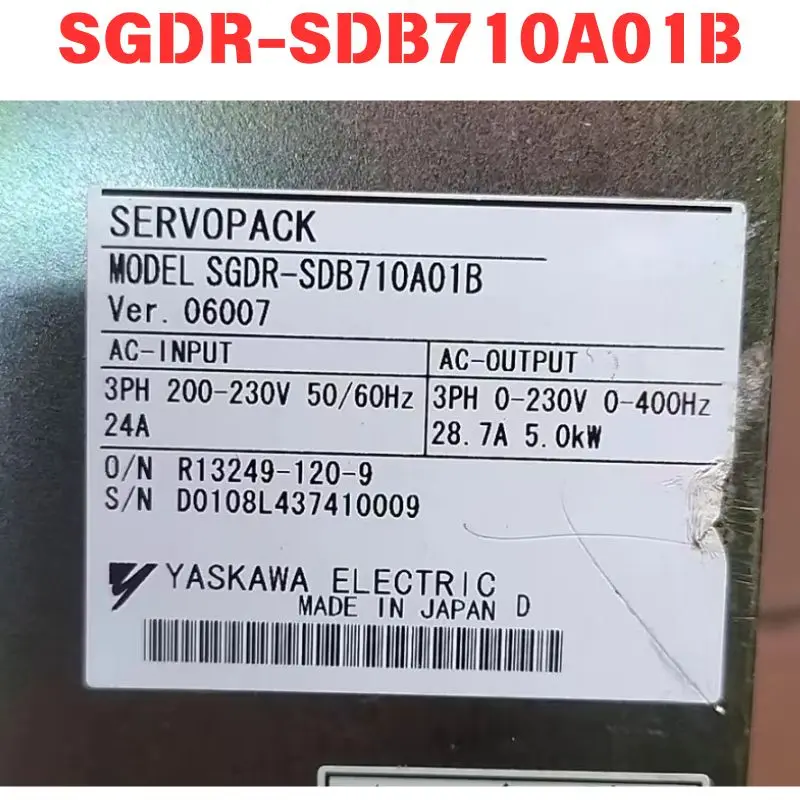 Used SGDR-SDB710A01B Yaskawa External Axis Driver Functional test OK Fast delivery