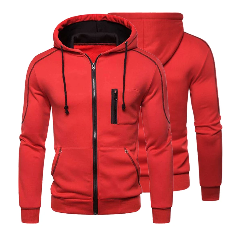 Men's Sports Hoodie Casual Essential Winter Lined Plus Fleece Zipper Pocket Clothing Everyday Outdoor Hooded Sweatshirt