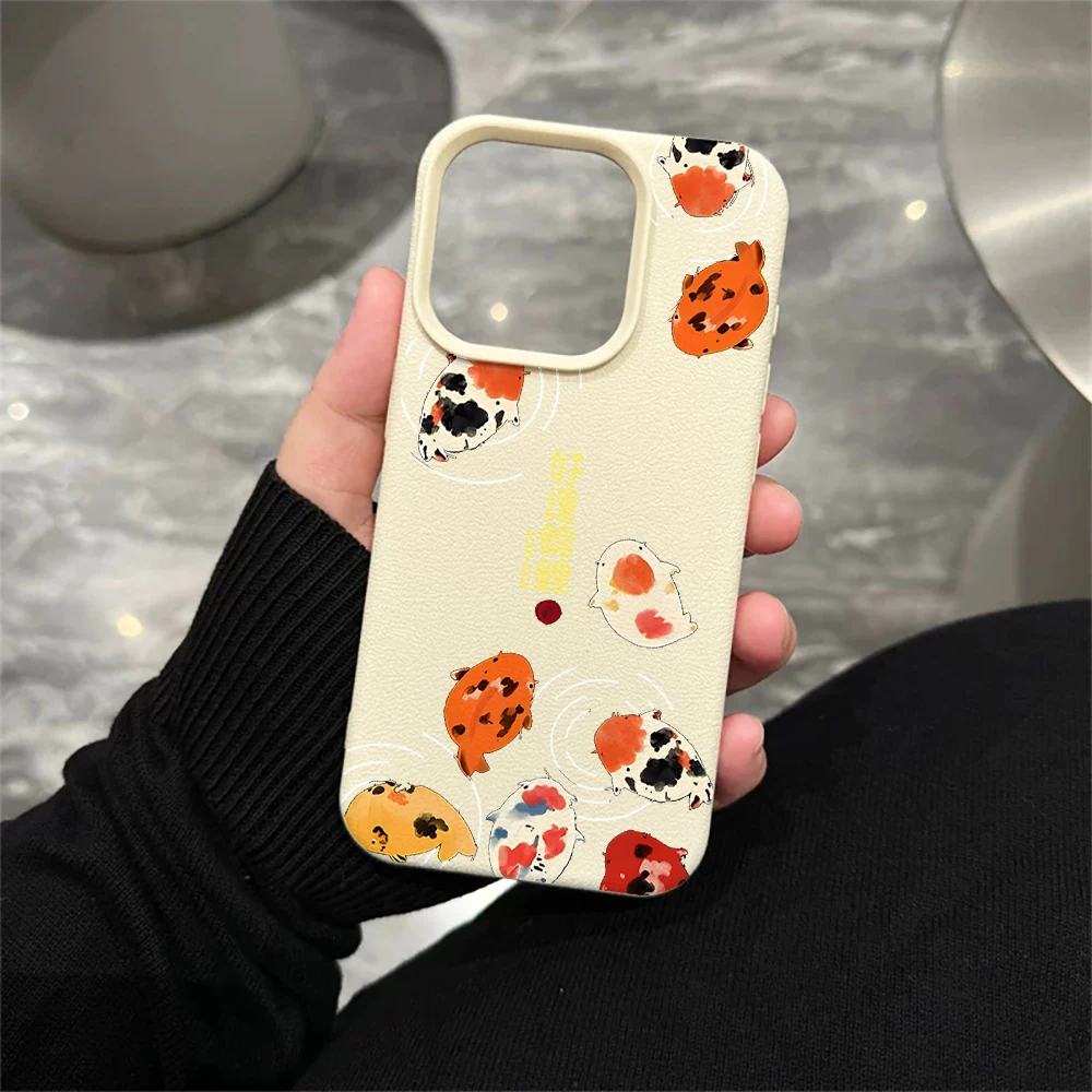 Lucky Koi Handyhülle für iPhone 17 16 15 14 13 12 Pro Max 16 15 14 Plus 17 16 15 14 13 12 11 Pro 17Air XR Silikon Matte Hülle – Detail 5