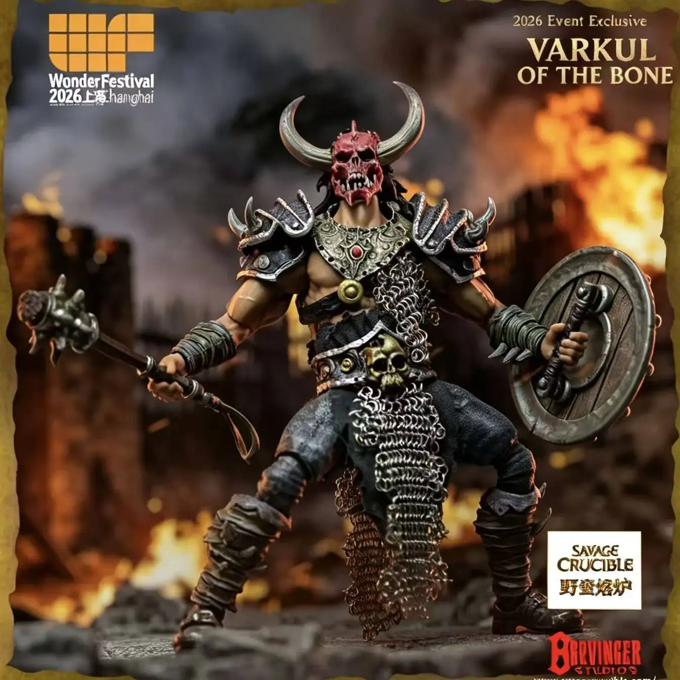 In Stock Savage Crucible Varkul Of The Bone WF Exclusive Articulated Figure Skeleton Warrior Fantasy Collectible Hobby Toy Gift