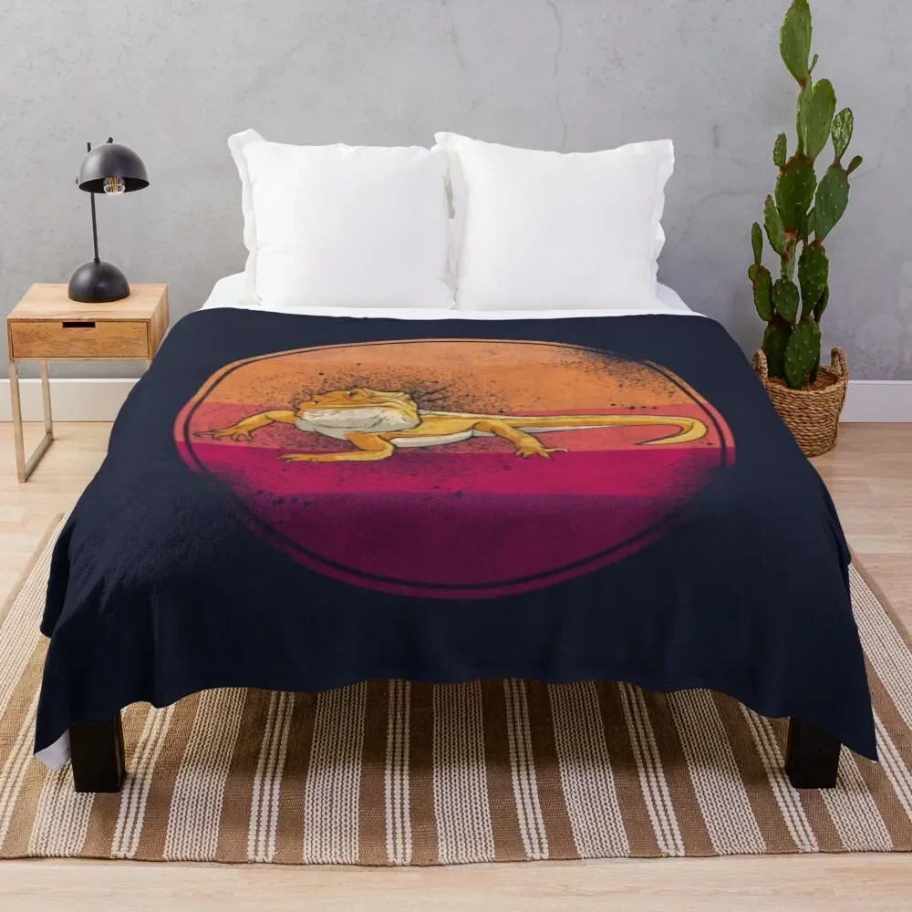 

Bearded Dragon Throw Blanket Multi Purpose Soft Warm Blanket for Home Travel